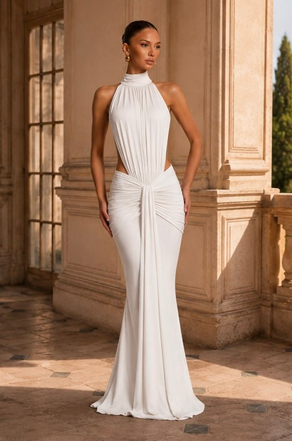 Aurora™ | Elegant Backless Halter Maxi Dress ✨
