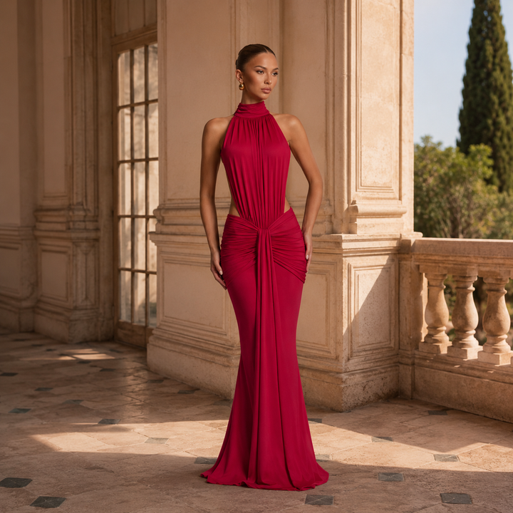 Aurora™ | Elegant Backless Halter Maxi Dress ✨