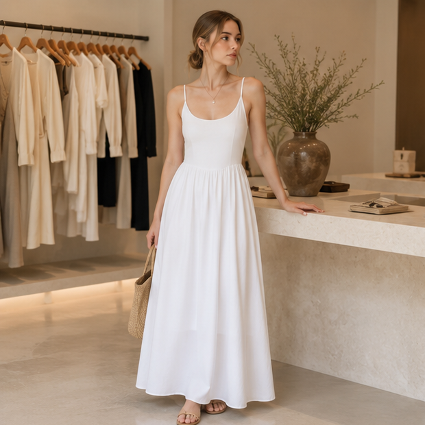 🤍 Luna™ Elegant Flow Maxi Dress🌸