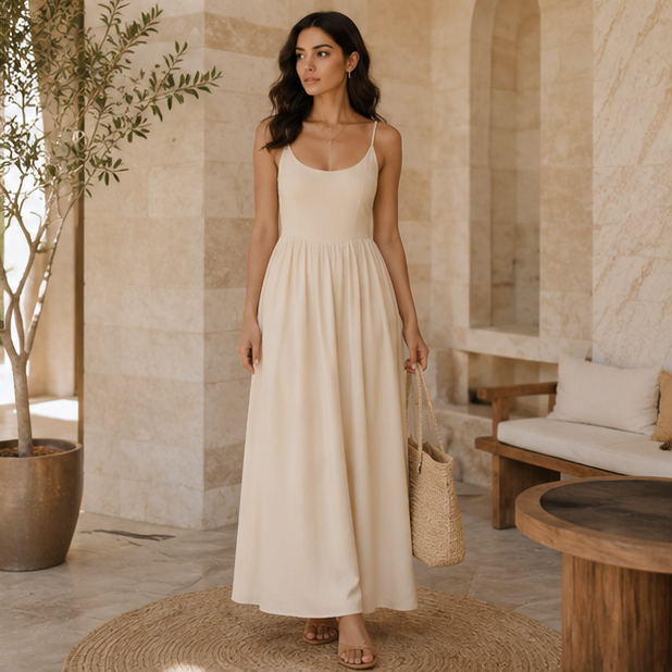 🤍 Luna™ Elegant Flow Maxi Dress🌸