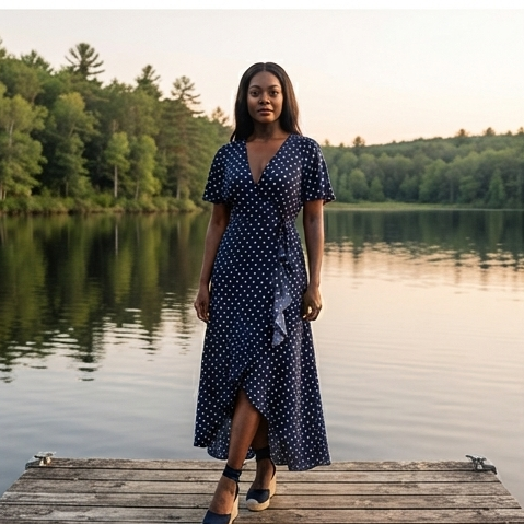 Elegant Polka Dot Maxi Dress