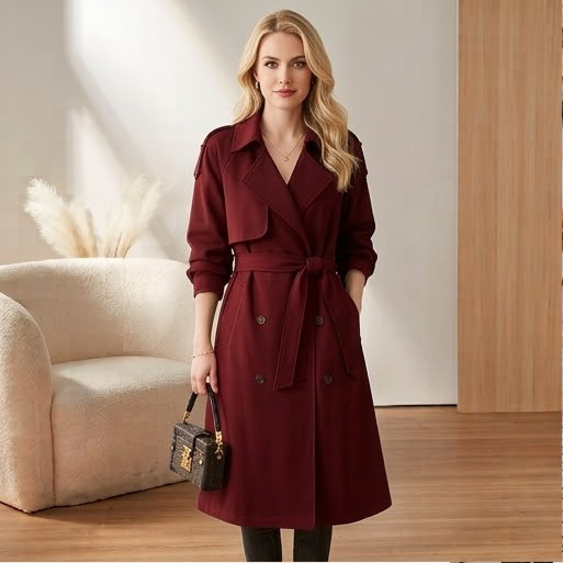 Trench Coat Long Élégant