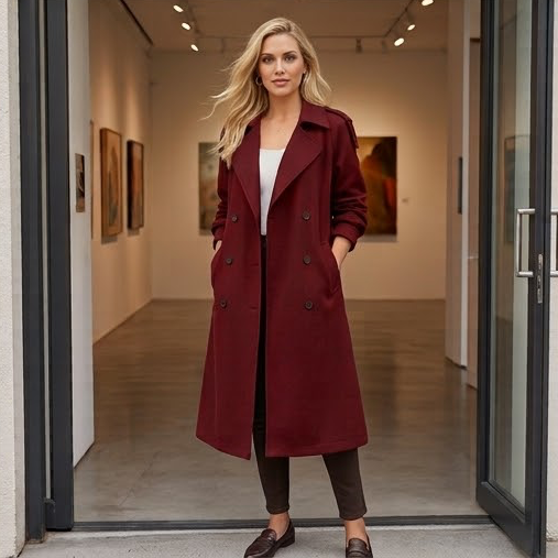 Trench Coat Long Élégant