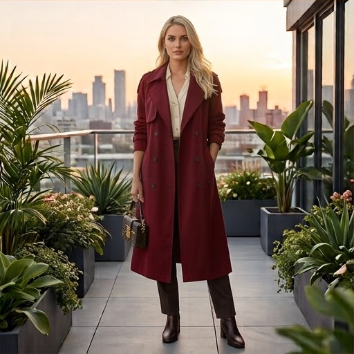 Trench Coat Long Élégant