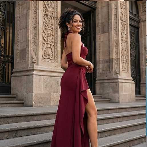 The Seraphina High-Slit Maxi Dress – Elegant Burgundy Evening Gown 🤍🌺
