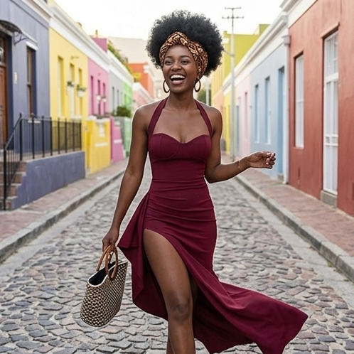 The Seraphina High-Slit Maxi Dress – Elegant Burgundy Evening Gown 🤍🌺