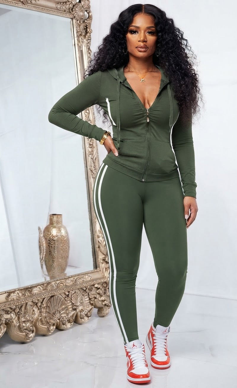 Sporty Chic Hoodie & Leggings Set