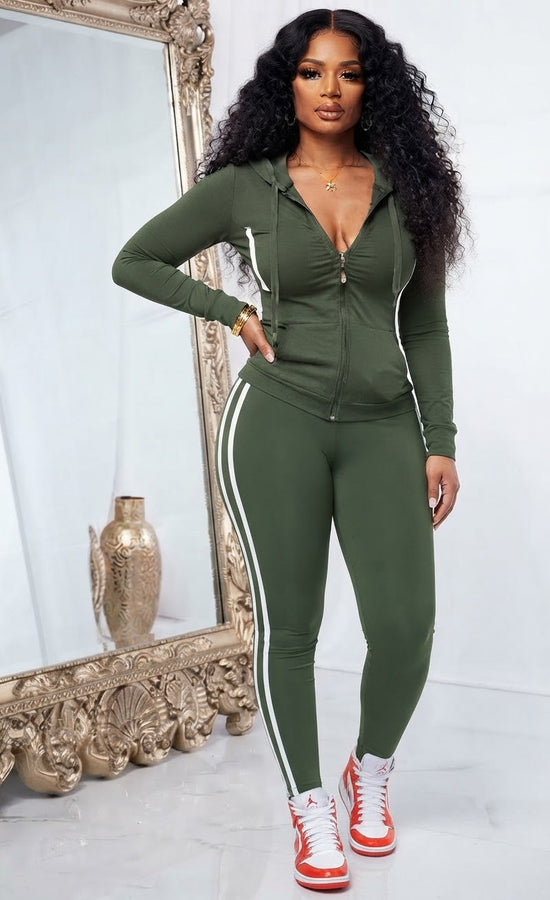 Sporty Chic Hoodie & Leggings Set