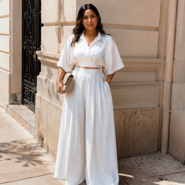 ✨ Celeste Luxe Two-Piece Wide Leg Set