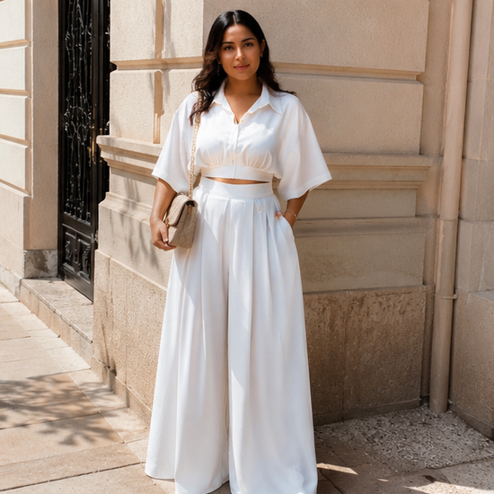 ✨ Celeste Luxe Two-Piece Wide Leg Set