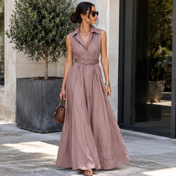 Elegant Belted Maxi Dress ✨
