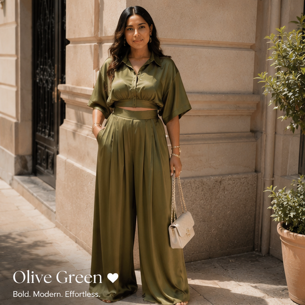 ✨ Celeste Luxe Two-Piece Wide Leg Set