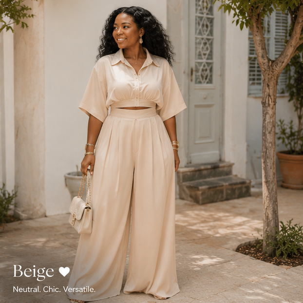 ✨ Celeste Luxe Two-Piece Wide Leg Set