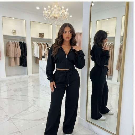 Zipped Corset & Wide-Pants Set