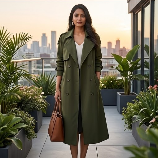 Trench Coat Long Élégant