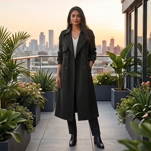 Trench Coat Long Élégant