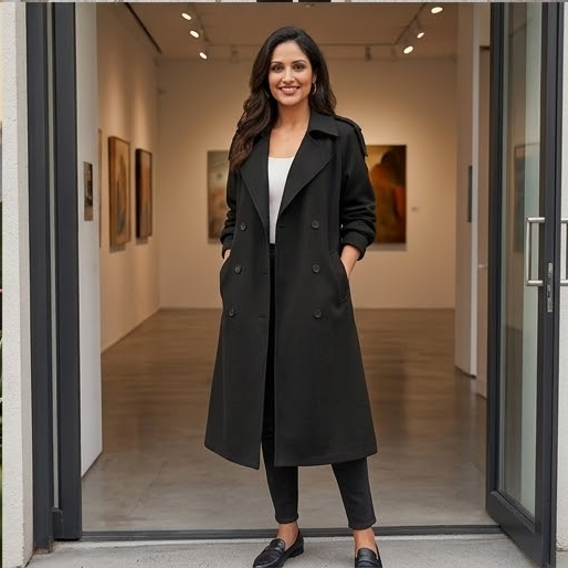 Trench Coat Long Élégant