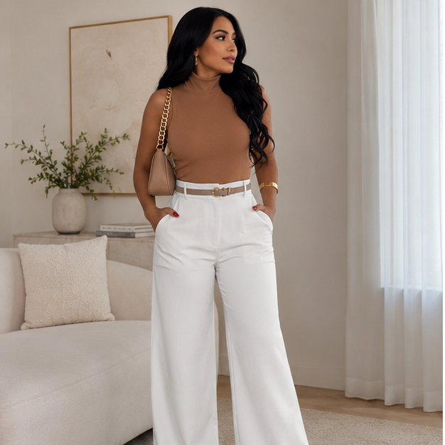 Sophia™ High-Waist Wide Leg Pants 🌺🤍