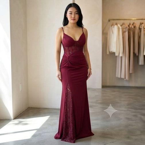 The Elena Lace-Corset Draped Maxi Dress 👗 🌺🤍