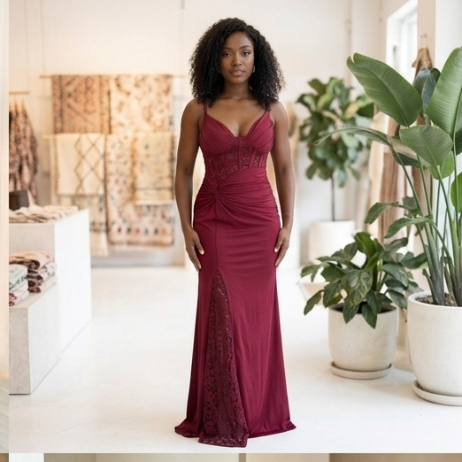 The Elena Lace-Corset Draped Maxi Dress 👗 🌺🤍