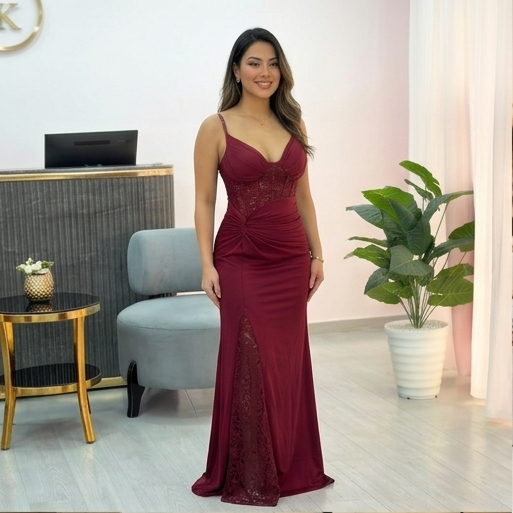 The Elena Lace-Corset Draped Maxi Dress 👗 🌺🤍