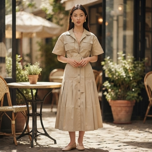 Urban Escape" Signature Shirt Dress – Timeless Elegance 🕊️
