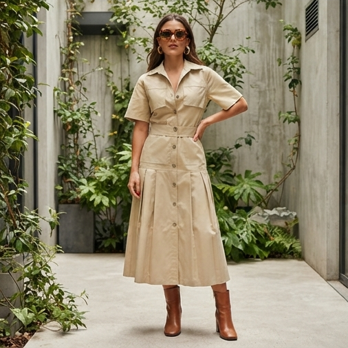 Urban Escape" Signature Shirt Dress – Timeless Elegance 🕊️
